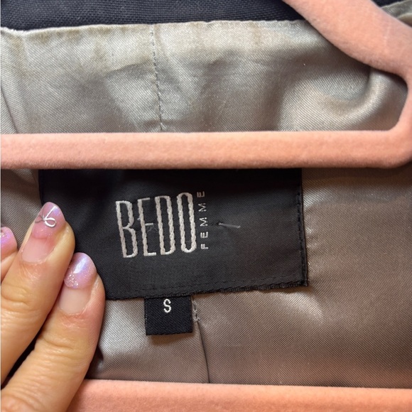 BEDO Black Double-Breasted Coat Women’s Elegant Jacket - Picture 5 of 8